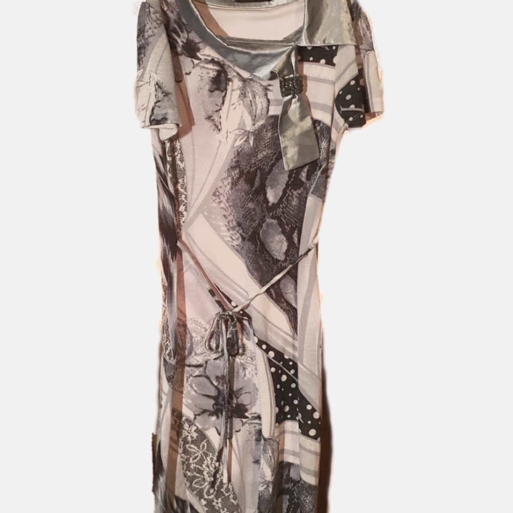 VintageMIARTE Unique boutique collared short sleeved day to night dress, 38